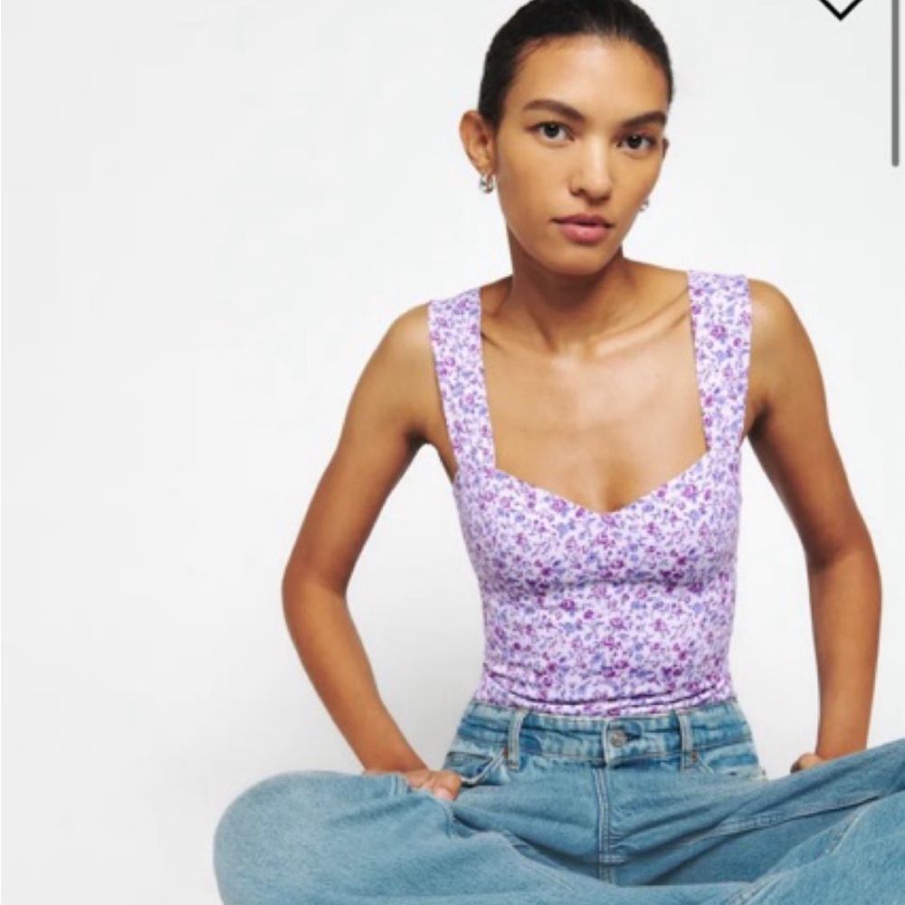Reformation Lavender Floral Camisole
